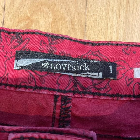 **LOVESICK BY HOT TOPIC** Punk Grunge Ink Pattern High Waisted Shorts - Picture 2 of 7